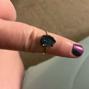 Druzy ring Size 7 in blue